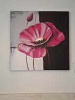 Canvas klaproos 100x100x4,5 cm, Ophalen, Zo goed als nieuw, Schilderij, 75 tot 100 cm