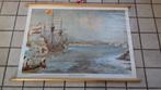 Schoolplaat: "Op de rede van Bantam", Antiek en Kunst, Antiek | Schoolplaten, Ophalen of Verzenden, Geschiedenis