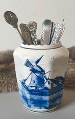 Delfts blauw lepel vaasje met lepeltjes, Antiek en Kunst, Ophalen