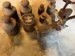 Gewichten, oude schaaf, vleesmolen, wafelijzer, Antiek en Kunst, Ophalen