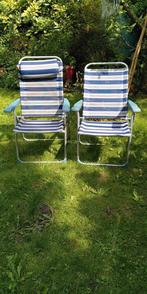 2 Tuinstoelen, strandstoelen, kampeerstoelen, aluminium, Ophalen, Gebruikt, Aluminium, Inklapbaar
