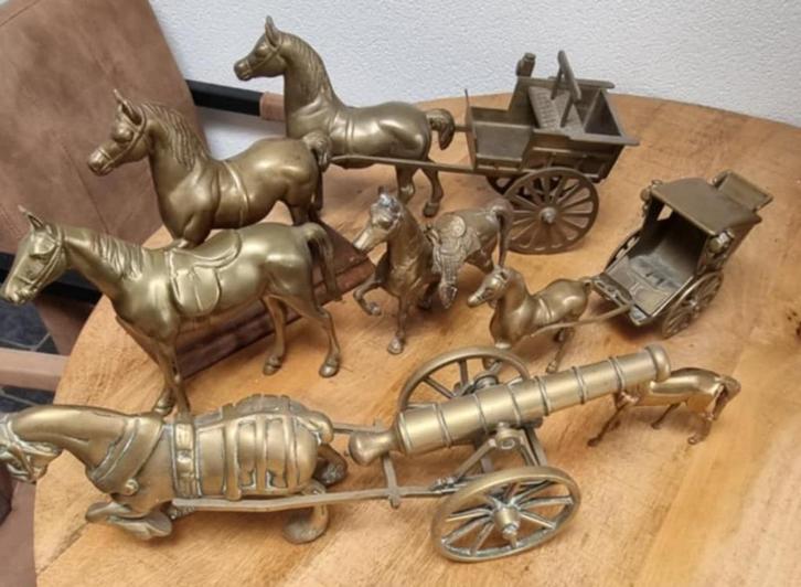 7 x Skulptuur  van paarden, Antiek en Kunst, Antiek | Koper en Brons, Brons, Verzenden