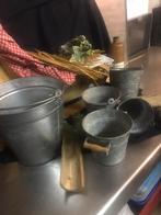 Zinken emmertjes, Ophalen, Gebruikt, Zink