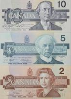 Canada 2 Dollar 5 Dollar  en 10 Dollar UNC, Verzenden, Noord-Amerika