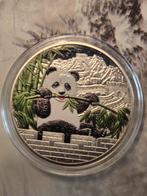 Zilverenkleurige Panda Munt, Ophalen of Verzenden, Overige materialen