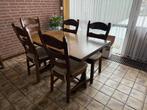 Eetkamertafel met 6 stoelen. 130/226 cm, Ophalen, Gebruikt, Landelijk, 4 tot 6 stoelen