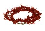 Bloedkoraal takjes stokjes antiek ketting 14k slot goud dame, Ophalen of Verzenden, Goud, Ketting, Met edelsteen