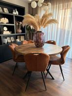 ronde eettafel met zwarte poten in de style x, Huis en Inrichting, Tafels | Eettafels, 100 tot 150 cm, Rond, Ophalen of Verzenden