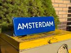 Oud antiek emaille bord bordje amsterdam plaatsnaam, Antiek en Kunst, Antiek | Emaille, Ophalen of Verzenden