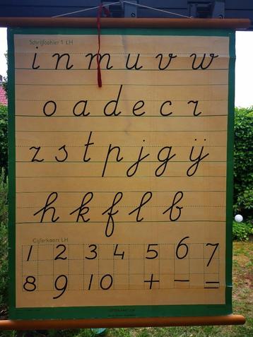 Vintage Schoolplaat LETTERKAART Wolters Noordhoff leerjaar beschikbaar voor biedingen