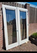 Hardhouten dubbele tuindeuren - incl glas, Doe-het-zelf en Verbouw, Deuren en Horren, Ophalen, Zo goed als nieuw
