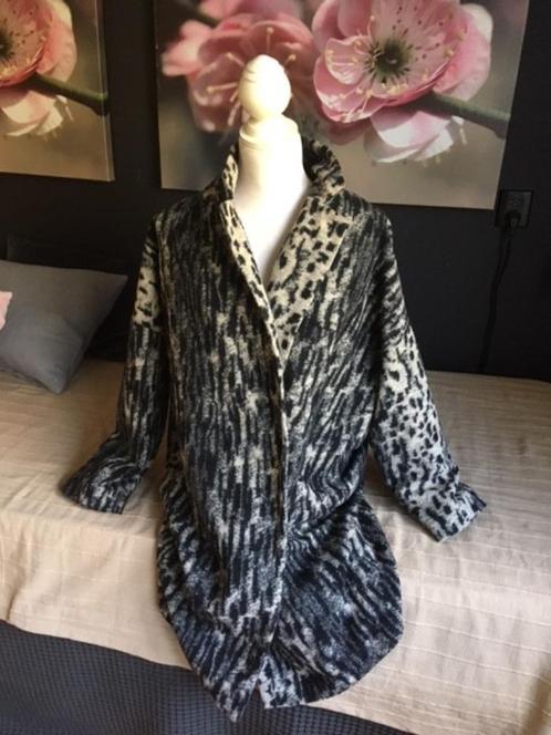 gemeleerde damesjas van Mango, Kleding | Dames, Jassen | Zomer, Zo goed als nieuw, Maat 42/44 (L), Zwart, Verzenden
