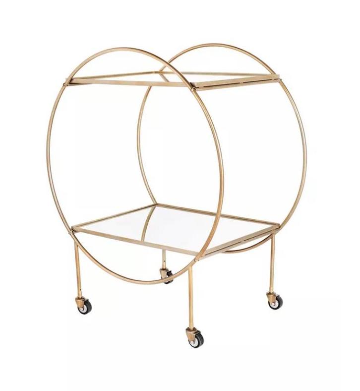 Trolley bijzettafel van Sissy-Boy met spiegels (goud), Huis en Inrichting, Woonaccessoires | Etagères, Zo goed als nieuw, Ophalen