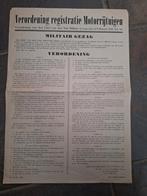 Aanplakbiljet militair gezag 1945, Ophalen of Verzenden