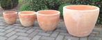 Mooie hard gebakken terracotta pot lof 4 maten old finsch., Ophalen, 40 cm of meer, Rond, Nieuw