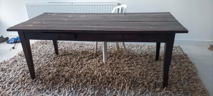 Houten Eettafel, Huis en Inrichting, Tafels | Eettafels, Gebruikt, 50 tot 100 cm, 200 cm of meer, Rechthoekig, Ophalen