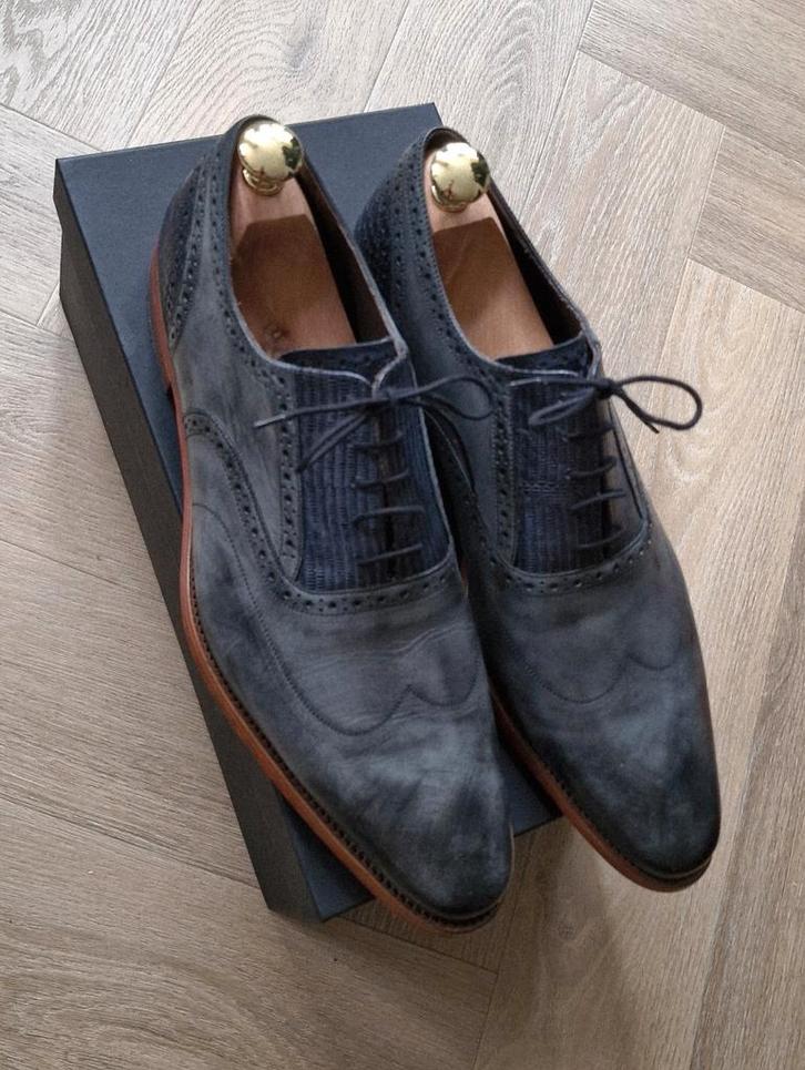 W. omst. nog nw.  Floris van Bommel schoenen  mt. 46 G1/2, Kleding | Heren, Schoenen, Zo goed als nieuw, Veterschoenen, Blauw