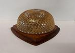 Lamp vintage plafonnière seventies amber goudglans, Huis en Inrichting, Lampen | Plafondlampen, Ophalen of Verzenden, Zo goed als nieuw