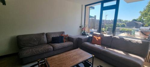 Hoekbank, Huis en Inrichting, Banken | Complete zithoeken, Gebruikt, Leer, Stof, Ophalen