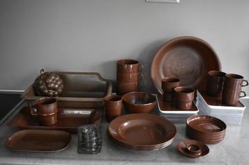 Mepal vintage retro bruin buiten servies 4 personen beschikbaar voor biedingen