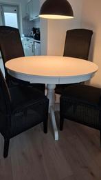 Witte ronde eettafel, Huis en Inrichting, Tafels | Eettafels, Ophalen of Verzenden, Rond, 100 tot 150 cm