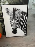Zebra schilderij, Huis en Inrichting, Ophalen of Verzenden, Gebruikt, Schilderij, Minder dan 50 cm