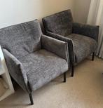 Set van 2 grijze fauteuils, Huis en Inrichting, Fauteuils, Ophalen of Verzenden, Gebruikt, Stof, 75 tot 100 cm