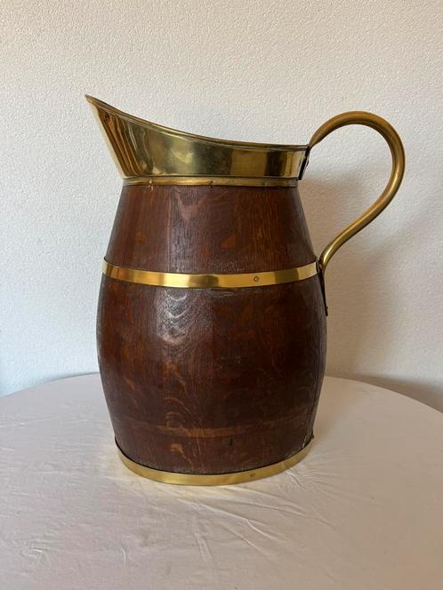 Antiek Oud Houten Vat Kan Paraplubak Hout Koper Bak Ton, Antiek en Kunst, Curiosa en Brocante, Ophalen of Verzenden
