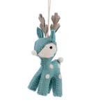 Hanger ijsblauw vilten rendier Sjaal met verhaal, -, -, Nieuw, Ophalen of Verzenden