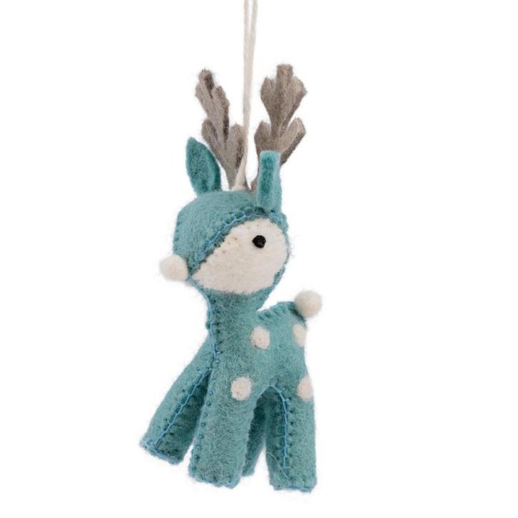 Hanger ijsblauw vilten rendier Sjaal met verhaal, Huis en Inrichting, Woonaccessoires | Overige, Nieuw, Ophalen of Verzenden