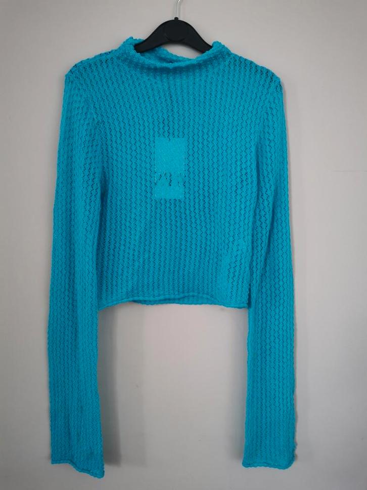 ZARA pointelle trui mt. M, Kleding | Dames, Truien en Vesten, Nieuw, Maat 38/40 (M), Blauw, Verzenden