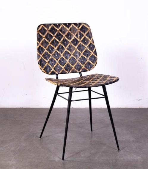 Horecastoel rotan zwart/naturel (25 stuks), Huis en Inrichting, Stoelen, Zo goed als nieuw, Vijf, Zes of meer stoelen, Hout, Riet of Rotan