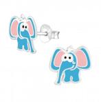 Schattige zilveren olifant oorknopjes (advr 15), Sieraden, Tassen en Uiterlijk, Oorbellen, Blauw, Nieuw, Ophalen of Verzenden