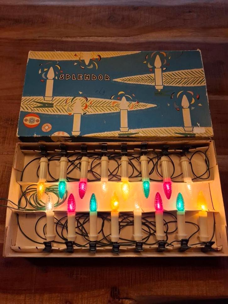 Vintage Splendor kerstboom verlichting, kleur in dennenappel, Diversen, Kerst, Gebruikt, Ophalen of Verzenden