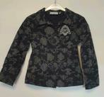 Blouse zwart met grijze bloem, Barbara Farber, maat 110-116, Kinderen en Baby's, Kinderkleding | Maat 110, Gebruikt, Meisje, Overhemd of Blouse