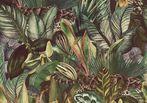 Jungle behang Ocelot, botanisch, OOK op maat * Muurdeco4kids, Huis en Inrichting, Stoffering | Behang, Groen, minder dan 10 m²