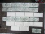 13 stuks Antieke wandtegels 7,5x15cm groene afbeelding 195cm, Antiek en Kunst, Ophalen