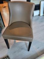 Partij taupe stoelen met bloemmotief, Huis en Inrichting, Stoelen, Ophalen, Gebruikt, Bruin, Leer