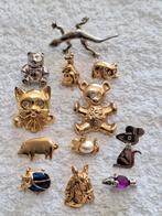 DIEREN PINS , Verguld en verzilverd , gaan per stuk., Sieraden, Tassen en Uiterlijk, Broches, Overige materialen, Minder dan 4 cm