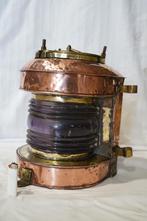 Scheepslamp koper messing glas, Antiek en Kunst, Ophalen of Verzenden