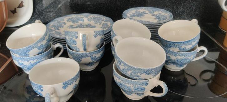 Klein Blauw Servies - Kopjes en Schotels, Antiek en Kunst, Antiek | Servies los, Ophalen of Verzenden