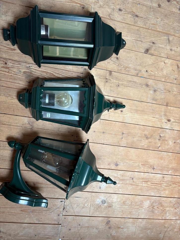 Gietijzeren Buitenlampen Zeer Netjes, Huis en Inrichting, Lampen | Wandlampen, Gebruikt, Glas, Ophalen of Verzenden