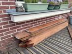 Azobe hout, 8 palen 2000x70x70cm , 4 planken 2000 x20x200, Doe-het-zelf en Verbouw, Hout en Planken, Ophalen, 25 tot 50 mm, Zo goed als nieuw