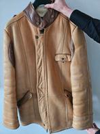 Vintage Leren Jas met Bontvoering, Maat 52/54 (L), Onbekend, Beige, Ophalen of Verzenden