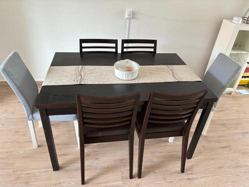Elegant cherry wood extendable dining table set with 6 chair, Huis en Inrichting, Tafels | Eettafels, Gebruikt, 50 tot 100 cm