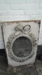 spiegel hout met metaalrozen, Ophalen of Verzenden