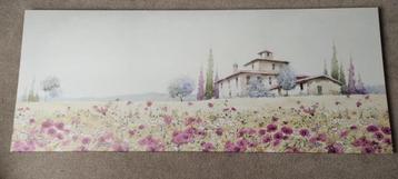 Schilderij landschap Toscane villa 60cm x 150cm