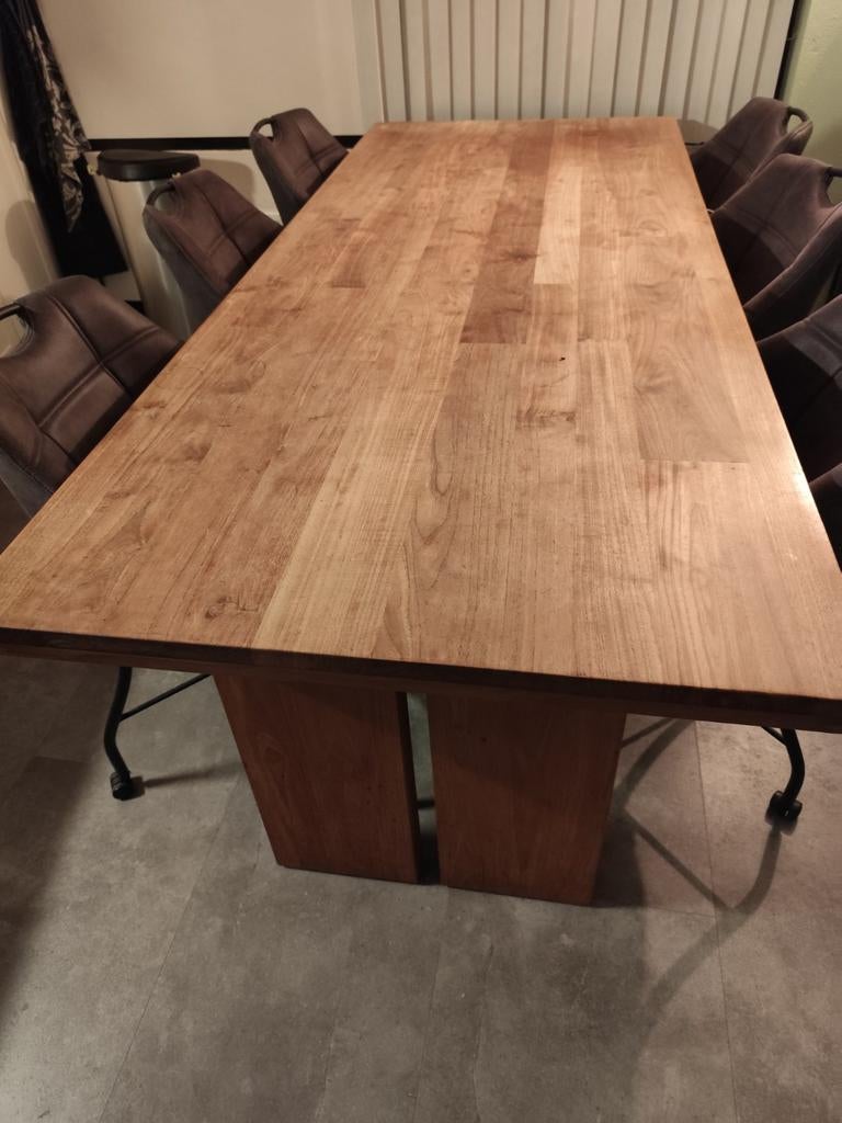 Massief teakhouten tafel, Huis en Inrichting, Tafels | Eettafels, Gebruikt, 200 cm of meer, Rechthoekig, 50 tot 100 cm