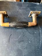 Antieke Messing Deurgreep met Houten Handvat 15 cm, Antiek en Kunst, Ophalen of Verzenden
