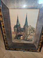 Jan Sirks graphic watercolor painter, picture 34x 50cm, Ophalen of Verzenden